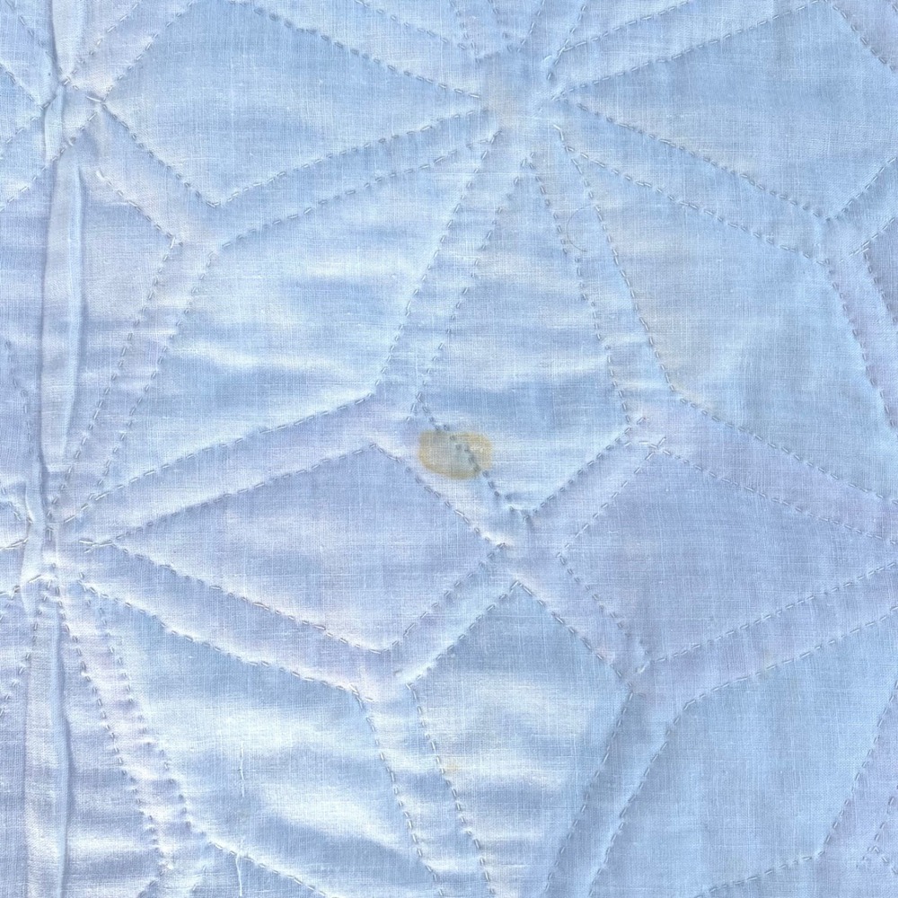 Vintage Handmade Patchwork Quilt Star Geometric Orange Brown Calico 70s Retro - Picture 13 of 15